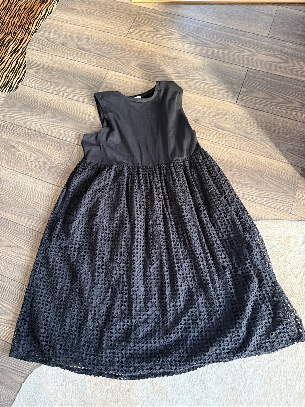Black Sleeveless Lace Midi Dress Classic Women's Dress Nordstrom xxl eyelet lace